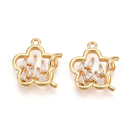 Brass Micro Pave Cubic Zirconia Pendants KK-N261-116B-G-1