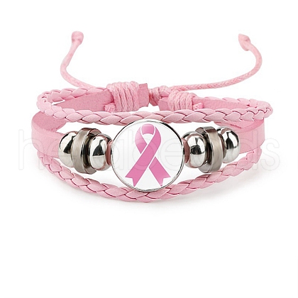 Imitation Leather Triple Layer Multi-strand Bracelet PW-WG15541-06-1