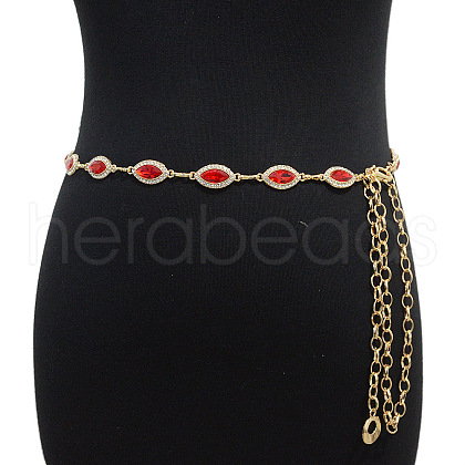 Alloy Rhinestone Horse Eye Link Waist Chains WGF5282-01-1