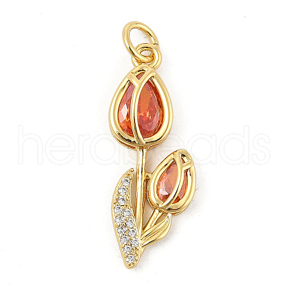 Brass Micro Pave Cubic Zirconia Pendants KK-P300-09B-G-1