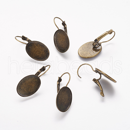 Brass Leverback Earring Findings X-KK-A025-AB-1