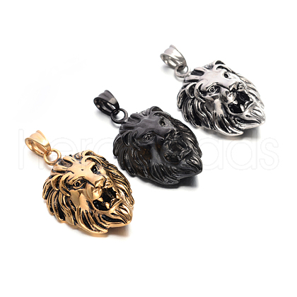 Lion Retro 304 Stainless Steel Pendants STAS-F011-38-1