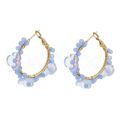 201 Stainless Steel Acrylic Hoop Earrings FS-WG443EA-15-1
