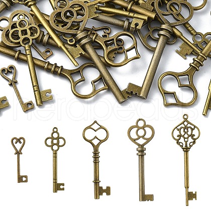 25Pcs 5 Styles Tibetan Style Alloy Pendants TIBEP-YW0001-90-1