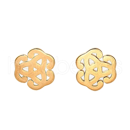 304 Stainless Steel Stud Earrings EJEW-M098-01C-G-1