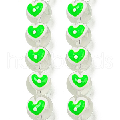 Transparent Glass with Enamel  Beads GLAA-N0028-04A-1