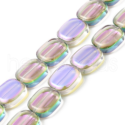 Transparent Electroplate Glass Bead Strands EGLA-P049-02A-HR01-1