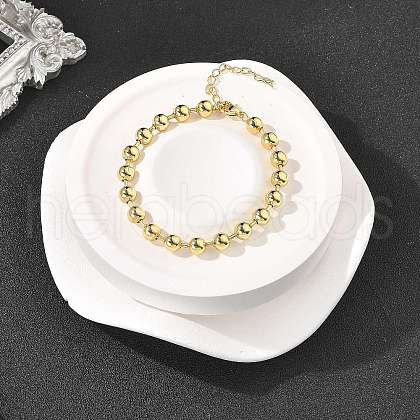 Rack Plating Brass Ball Chain Bracelets for Women BJEW-G676-01C-G-1