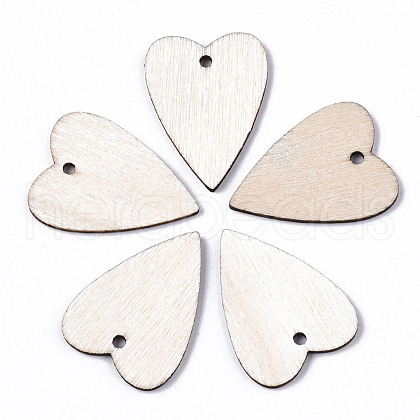 Unfinished Natural Poplar Wood Pendants WOOD-S045-114-1