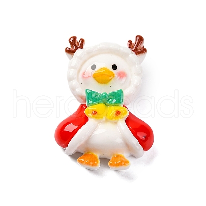 Christmas Duck Theme Opaque Resin Cabochons RESI-Q010-03C-1