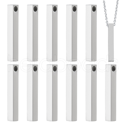 BENECREAT 12Pcs 304 Stainless Steel Pendants STAS-BC0003-78P-1