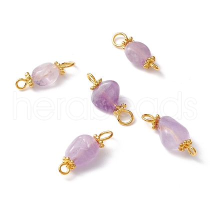 Natural Amethyst Links Connectors PALLOY-JF01091-03-1