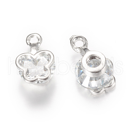 Alloy Cubic Zirconia Charms ZIRC-Q003-15P-1