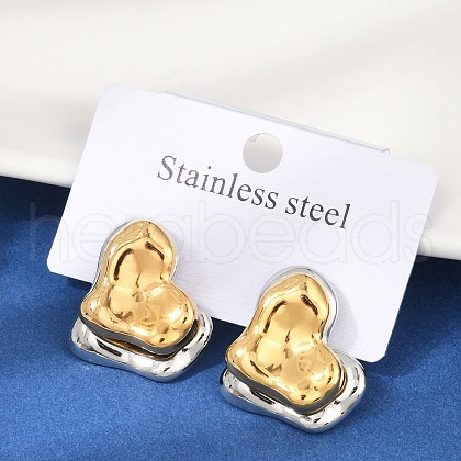 304 Stainless Steel Stud Earrings EJEW-U045-04A-GP-1