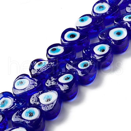 Handmade Evil Eye Lampwork Beads LAMP-F021-02G-1