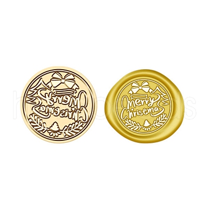 Christmas Series Wax Seal Brass Stamp Head AJEW-Z031-04G-04-1