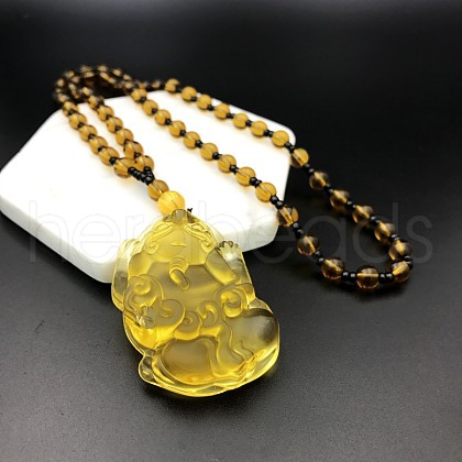 Glass Pendant Necklaces FS-WGCA90F-05-1