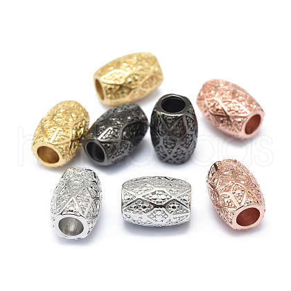 Rack Plating Brass European Beads KK-O125-06-1