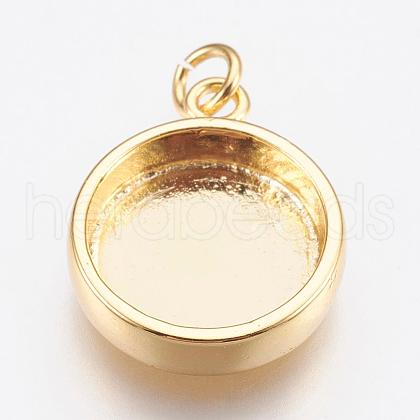 Brass Pendant Cabochon Settings KK-P146-06G-1