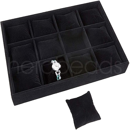 Velours Wooden Bracelet/Bangle/Watch Displays BDIS-WH0003-01-1