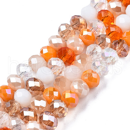 Electroplate Glass Beads Strands X-EGLA-N002-12G-1