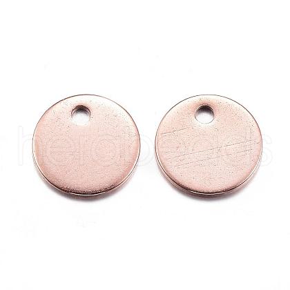 Ion Plating(IP) 304 Stainless Steel Stamping Blank Tag Charms STAS-D167-40RG-1