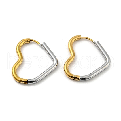 Two Tone 304 Stainless Steel Hoop Earrings EJEW-K257-02E-GP-1