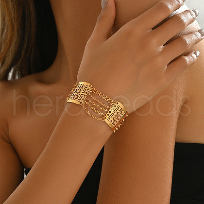Elegant Middle Eastern Style Rectangle Link Bracelet for Women PO9576-1