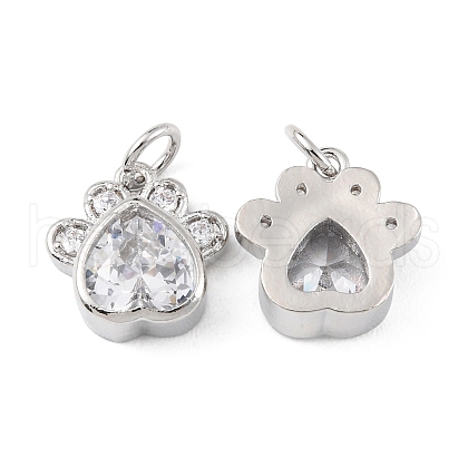 Rack Plating Brass Micro Pave Cubic Zirconia Charms KK-C021-07P-1