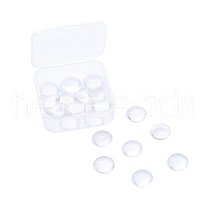Clear Glass Cabochons GGLA-TA0001-01-15mm-1