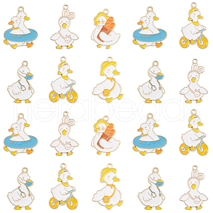 30Pcs 6 Styles Alloy Enamel Pendants ENAM-CJ0005-22-1