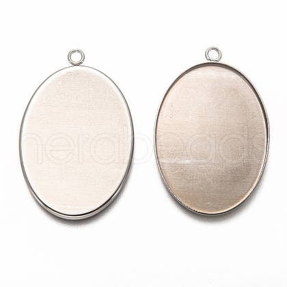 Non-Tarnish 304 Stainless Steel Pendant Cabochon Settings STAS-I176-04B-1