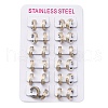 Sand Flash 304 Stainless Steel Hoop Earrings for Women EJEW-M001-23GP-2