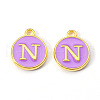 Golden Plated Alloy Enamel Charms X-ENAM-S118-10N-1