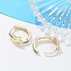Brass Cubic Zirconia Hoop Earrings EJEW-Q014-05G-5