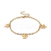 304 Stainless Steel Charm Bracelet for Women BJEW-F436-G-4