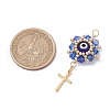 Glass Seed Beaded Evil Eye Pendants PALLOY-MZ00628-03-2