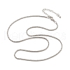 Brass Rolo Chains Necklaces for Women NJEW-D302-22P-5