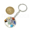 Alloy with Natural & Synthetic Mixed Gemstone Chip Pendant Keychain KEYC-JKC00640-01-3