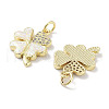 Brass Micro Pave Clear Cubic Zirconia Pendants KK-L213-023G-2