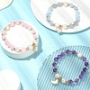 Natural Mixed Gemstone & Pearl Beaded Stretch Bracelet BJEW-JB09360-2