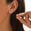Simple Style S925 S925 Sterling Silver Clear Cubic Zirconia Stud Earrings RF2052-1
