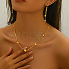Luxury Brass Round Bead Pendant Earrings & Necklaces Set for Women's Daily Party ND7080-2