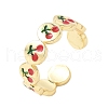 Brass Enamel Adjustable Cuff Rings for Women RJEW-G350-01D-G-4