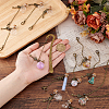 Glass Bottle and Alloy Key Pendant Decoration HJEW-PH01930-3