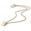 Titanium Steel Initial Letter Rectangle Pendant Necklace for Men Women NJEW-E090-01G-04-2