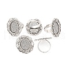 Vintage Adjustable Iron Flower Finger Ring Components Alloy Cabochon Bezel Settings PALLOY-O036-19AS-5