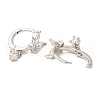 Butterfly Platinum Brass Dangle Hoop Earrings EJEW-L270-11P-3