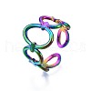 304 Stainless Steel Oval Wrap Cuff Ring RJEW-N038-099-4