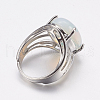 Opalite Wide Band Finger Rings X-RJEW-K224-A09-2